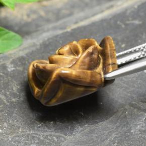 Tiger's Eye Gemstone in 16.3 x 16.2 mm Size for Sale, Tiger's Eye Stone in Warm Brown Color