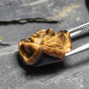 Tiger's Eye Gemstone in 15.7 x 15.1 mm Size for Sale, Tiger's Eye Stone in Medium Brown Color