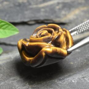 Tiger's Eye Gemstone in 15.6 x 15.1 mm Size for Sale, Tiger's Eye Stone in Golden Brown Color