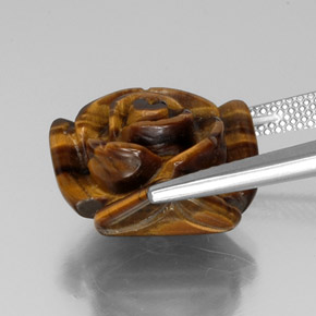 Tiger's Eye Gemstone in 15.4 x 15.4 mm Size for Sale, Tiger's Eye Stone in Gold Brown Color