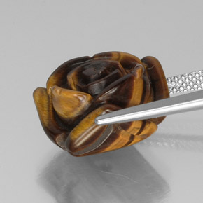 Tiger's Eye Gemstone in 16.2 x 15.6 mm Size for Sale, Tiger's Eye Stone in Gold Brown Color