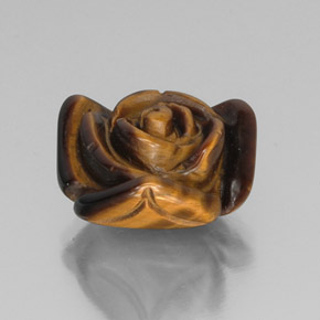 9.94 ct Brown Tiger's Eye Stone, Natural Tiger's Eye in Carved Rose with Hole Shape for Sale