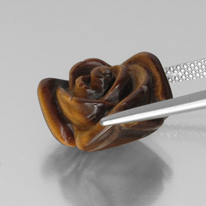 Tiger's Eye Gemstone in 15.2 x 14.7 mm Size for Sale, Tiger's Eye Stone in Gold Brown Color