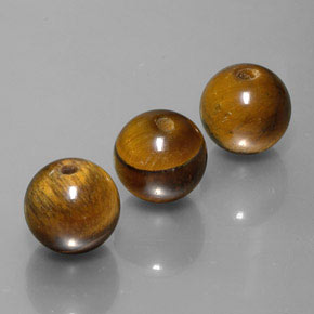 11.87 ct Brown Tiger's Eye Stone, Natural Tiger's Eye in Drilled Sphere Shape for Sale