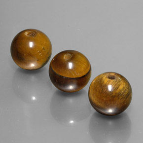 Tiger's Eye Gemstone in 8.3 mm Size for Sale, Tiger's Eye Stone in Gold Brown Color