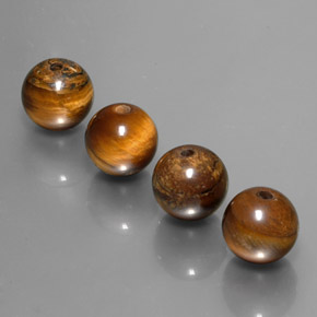 Tiger's Eye Gemstone in 8.2 mm Size for Sale, Tiger's Eye Stone in Gold Brown Color