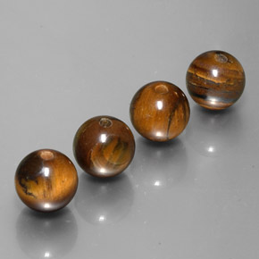16.05 ct Brown Tiger's Eye Stone, Natural Tiger's Eye in Drilled Sphere Shape for Sale