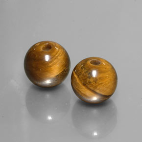 7.80 ct Brown Tiger's Eye Stone, Natural Tiger's Eye in Drilled Sphere Shape for Sale