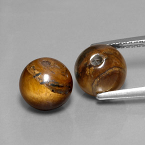8.00 ct Brown Tiger's Eye Gemstone, Tiger's Eye Gem in Drilled Sphere Shape for Sale.