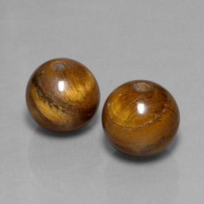 8.30 ct Brown Tiger's Eye Stone, Natural Tiger's Eye in Drilled Sphere Shape for Sale