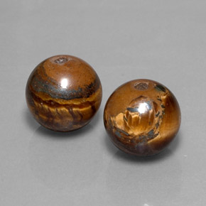 8.47 ct Brown Tiger's Eye Stone, Natural Tiger's Eye in Drilled Sphere Shape for Sale