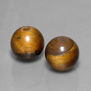 7.92 ct Brown Tiger's Eye Stone, Natural Tiger's Eye in Drilled Sphere Shape for Sale
