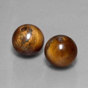 8.23 ct Brown Tiger's Eye Stone, Natural Tiger's Eye in Drilled Sphere Shape for Sale