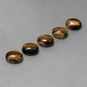 10.03 ctw Brown Tiger's Eye Stones, Natural Tiger's Eye in Oval Cabochon Shape for Sale