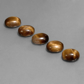 Tiger's Eye Gemstone in 9 x 7 mm (calibrated) Size for Sale, Tiger's Eye Stone in Gold Brown Color