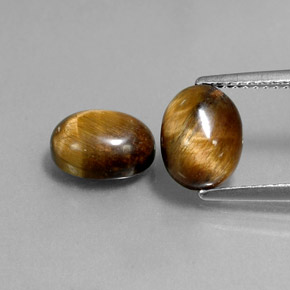 4.06 ct Brown Tiger's Eye Gemstone, Tiger's Eye Gem in Oval Cabochon Shape for Sale.