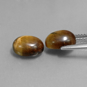 Tiger's Eye Gemstone in 9 x 7 mm (calibrated) Size for Sale, Tiger's Eye Stone in Gold Brown Color