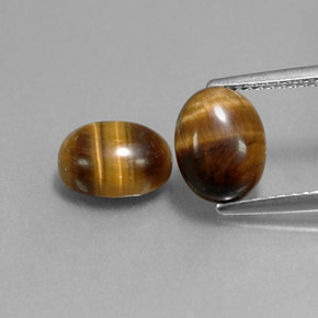4.00 ct Brown Tiger's Eye Gemstone, Tiger's Eye Gem in Oval Cabochon Shape for Sale.