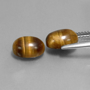 Tiger's Eye Gemstone in 9 x 7 mm (calibrated) Size for Sale, Tiger's Eye Stone in Gold Brown Color