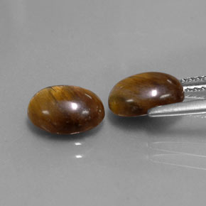 Tiger's Eye Gemstone in 9 x 7 mm (calibrated) Size for Sale, Tiger's Eye Stone in Gold Brown Color