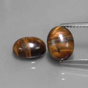 3.62 ct Brown Tiger's Eye Gemstone, Tiger's Eye Gem in Oval Cabochon Shape for Sale.
