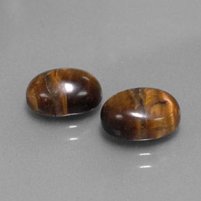 3.62 ct Brown Tiger's Eye Stone, Natural Tiger's Eye in Oval Cabochon Shape for Sale