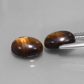 Tiger's Eye Gemstone in 9 x 7 mm (calibrated) Size for Sale, Tiger's Eye Stone in Gold Brown Color