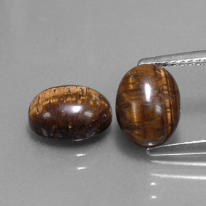 4.05 ct Brown Tiger's Eye Gemstone, Tiger's Eye Gem in Oval Cabochon Shape for Sale.
