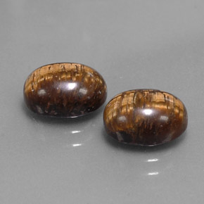 4.05 ct Brown Tiger's Eye Stone, Natural Tiger's Eye in Oval Cabochon Shape for Sale