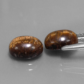 Tiger's Eye Gemstone in 9 x 7 mm (calibrated) Size for Sale, Tiger's Eye Stone in Gold Brown Color