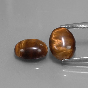 3.10 ct Brown Tiger's Eye Gemstone, Tiger's Eye Gem in Oval Cabochon Shape for Sale.