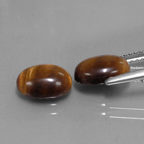 Tiger's Eye Gemstone in 9 x 7 mm (calibrated) Size for Sale, Tiger's Eye Stone in Gold Brown Color
