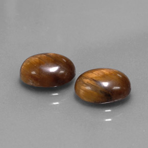 3.03 ct Brown Tiger's Eye Stone, Natural Tiger's Eye in Oval Cabochon Shape for Sale