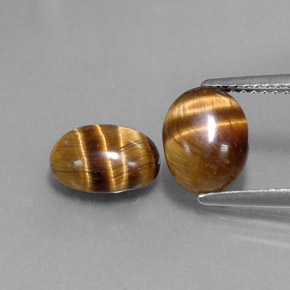 3.23 ct Brown Tiger's Eye Gemstone, Tiger's Eye Gem in Oval Cabochon Shape for Sale.