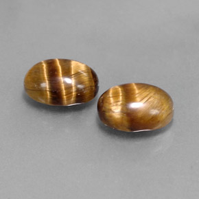 3.23 ct Brown Tiger's Eye Stone, Natural Tiger's Eye in Oval Cabochon Shape for Sale