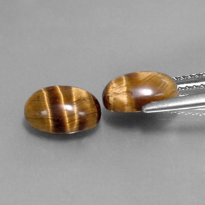 Tiger's Eye Gemstone in 9 x 7 mm (calibrated) Size for Sale, Tiger's Eye Stone in Gold Brown Color