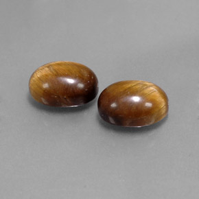 4.04 ct Brown Tiger's Eye Stone, Natural Tiger's Eye in Oval Cabochon Shape for Sale