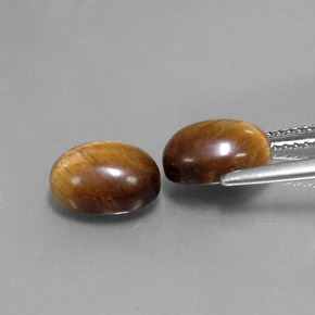Tiger's Eye Gemstone in 9 x 7 mm (calibrated) Size for Sale, Tiger's Eye Stone in Gold Brown Color