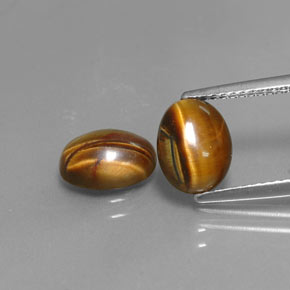 3.26 ct Brown Tiger's Eye Gemstone, Tiger's Eye Gem in Oval Cabochon Shape for Sale.