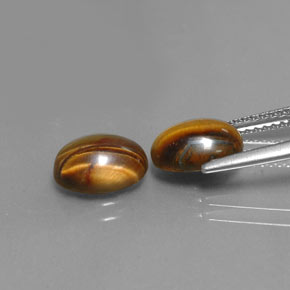 Tiger's Eye Gemstone in 9 x 7 mm (calibrated) Size for Sale, Tiger's Eye Stone in Gold Brown Color