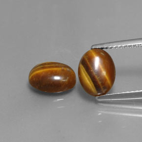 3.39 ct Brown Tiger's Eye Gemstone, Tiger's Eye Gem in Oval Cabochon Shape for Sale.