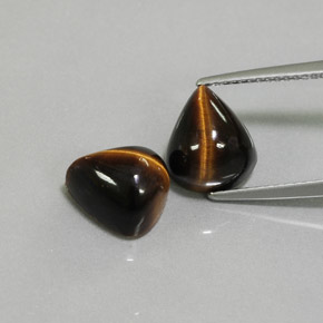 6.53 ct Brown Tiger's Eye Gemstone, Tiger's Eye Gem in Pear Cabochon Shape for Sale.