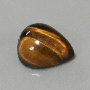 4.38 ct Brown Tiger's Eye Stone, Natural Tiger's Eye in Pear Cabochon Shape for Sale