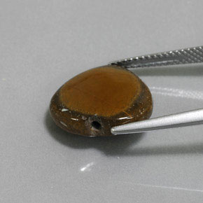Tiger's Eye Gemstone in 14.4 x 13.6 mm Size for Sale, Tiger's Eye Stone in Gold Brown Color