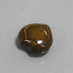 9.02 ct Brown Tiger's Eye Stone, Natural Tiger's Eye in Heart Cabochon with Hole Shape for Sale