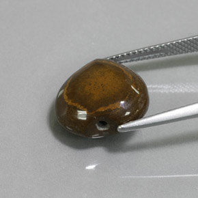 Tiger's Eye Gemstone in 13.6 x 13.2 mm Size for Sale, Tiger's Eye Stone in Gold Brown Color