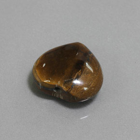 9.47 ct Brown Tiger's Eye Stone, Natural Tiger's Eye in Heart Cabochon with Hole Shape for Sale