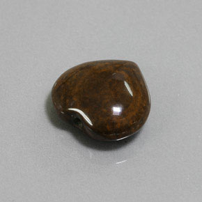 8.40 ct Brown Tiger's Eye Stone, Natural Tiger's Eye in Heart Cabochon with Hole Shape for Sale