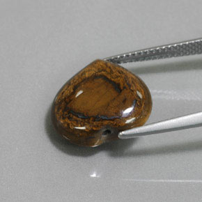 Tiger's Eye Gemstone in 14.2 x 13.4 mm Size for Sale, Tiger's Eye Stone in Gold Brown Color