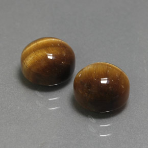 4.75 ct Brown Tiger's Eye Stone, Natural Tiger's Eye in Round Cabochon Shape for Sale